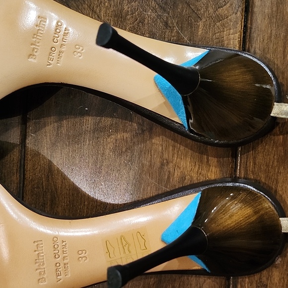 Baldinini embellished jeweled ankle strap heels sandals size 39 - Picture 8 of 12